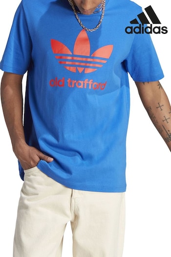 adidas cq2900 Blue Manchester United x Originals Trefoil T-Shirt (N22492) | £30