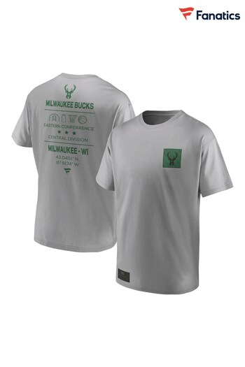 Fanatics Grey NBA Milwaukee Bucks Future T-Shirt (N22630) | £30