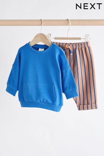 Blue/Rust Baby Sweatshirt and Joggers Set (N22652) | £13 - £15