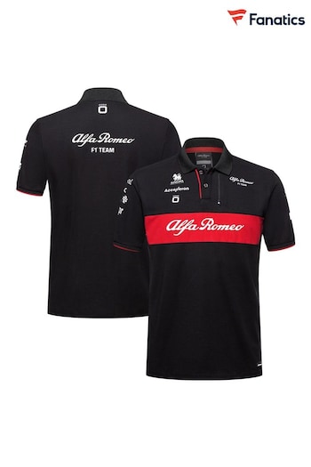 Fanatics Alfa Romeo F1 Racing 2023 Team Black Polo Shirt (N22718) | £75
