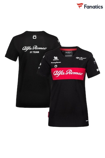 Fanatics Alfa Romeo F1 Racing 2023 Team Black T-Shirt Womens (N22724) | £55