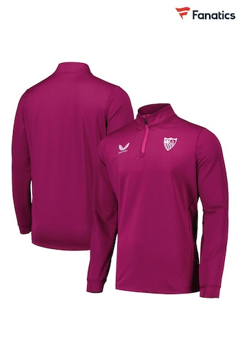 Fanatics Red Sevilla Players Quarter Zip Midlayer Sweater (N22759) | £60