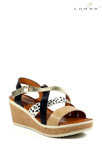 Lunar Arundel Beige Wedge Sandals (N22801) | £43