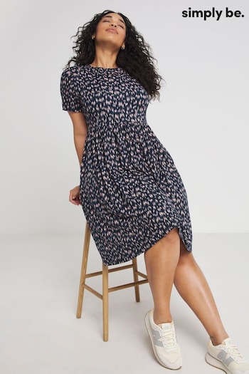 Simply Be Blue Supersoft Pocket Midi Dress (N22848) | £26