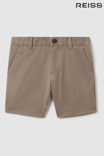 Reiss Mushroom Brown Wicket Teen Casual Chino Shorts (N22901) | £34