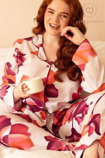 Cyberjammies Cream Floral Print Pyjamas Set (N22918) | £52