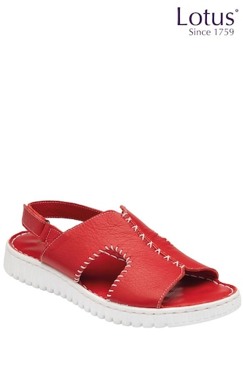 Lotus Red Leather Slingback Sandals (N22980) | £50