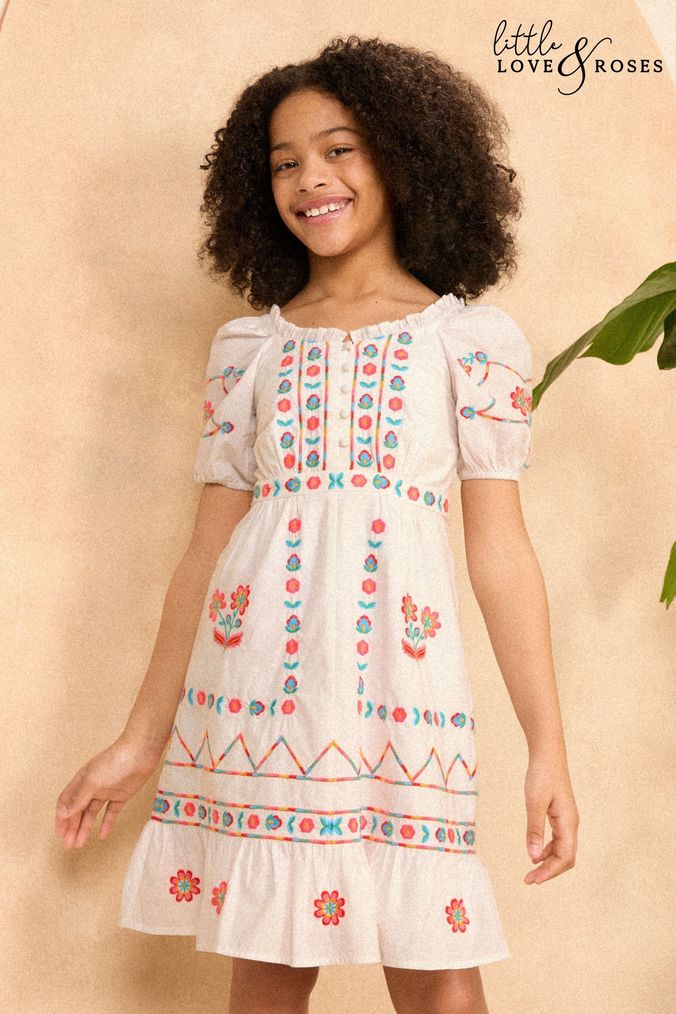 Girls embroidered dress shop