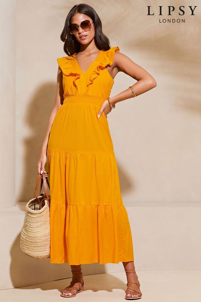 Yellow dress lipsy on sale