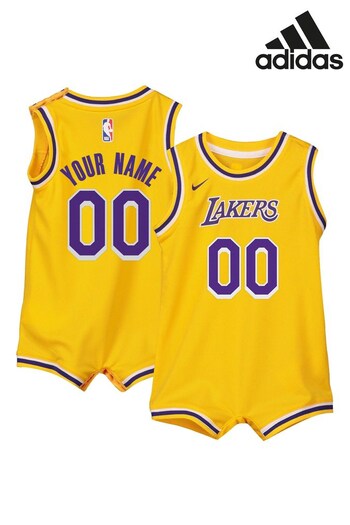 adidas Yellow NBA Los Angeles Lakers Replica Onesie Jersey (N23004) | £44