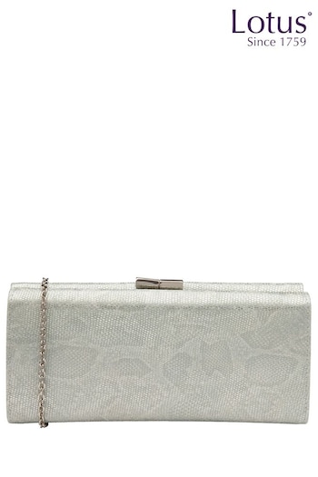Lotus Silver/ white Clutch Bag with Chain (N23017) | £60