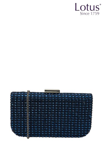 Lotus Blue Dark Clutch Bag with Chain (N23036) | £55