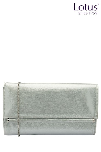 Lotus Silver Clutch Bag With Chain (N23037) | £50