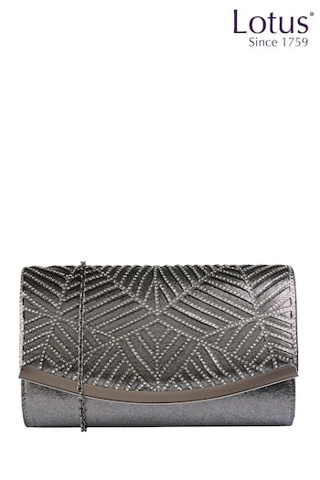 Lotus Grey Clutch Bag With Chain (N23041) | £55