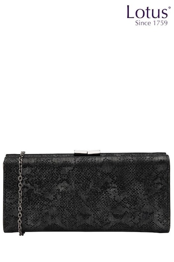 Lotus Black Clutch Bag with Chain (N23043) | £60