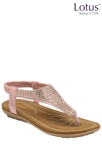 Lotus Pink Toe-Post Sandals (N23047) | £45