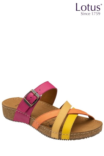 Lotus Pink Leather Mule Sandals (N23048) | £50