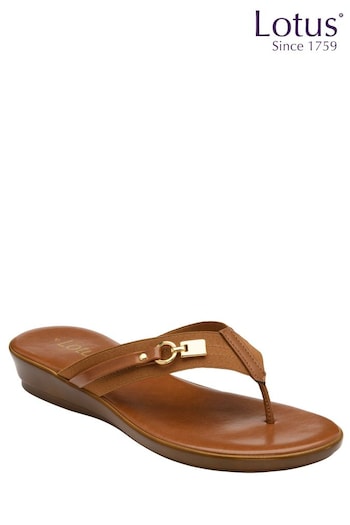 Lotus Brown Toe-Post Sandals (N23049) | £45