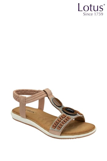 Lotus Brown Open Toe Flat Sandals (N23054) | £45