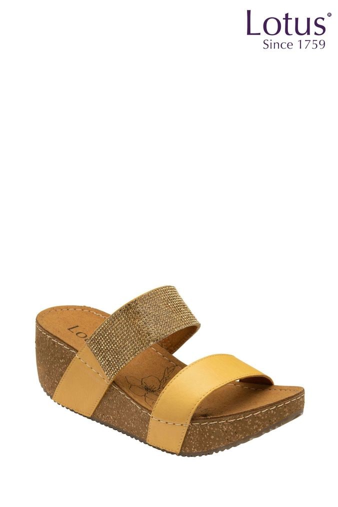 Ladies yellow best sale wedge sandals