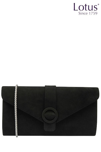 Lotus Black Clutch Bag With Chain (N23062) | £80