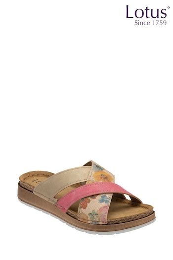 Lotus Pink Flat Mule Sandals (N23069) | £45