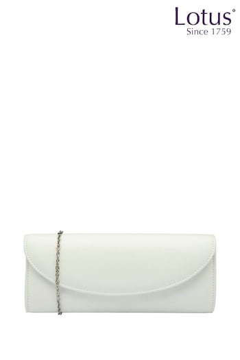 Lotus White Clutch Bag with Chain (N23072) | £50