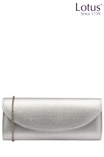 Lotus Silver Clutch Bag with Chain (N23078) | £50