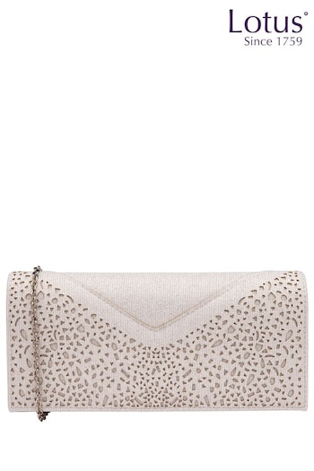 Lotus Silver Clutch Bag with Chain (N23100) | £50