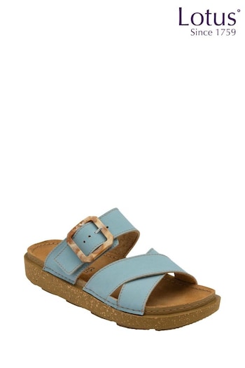 Lotus Blue Mule Sandals (N23102) | £45