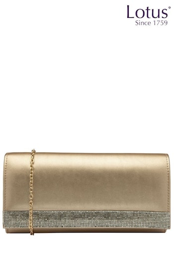 Lotus Gold Clutch Bag With Chain (N23114) | £50