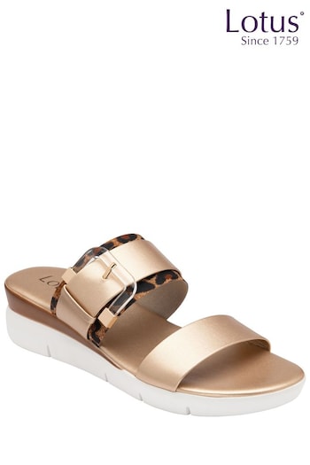 Lotus Gold Mule Sandals (N23137) | £60