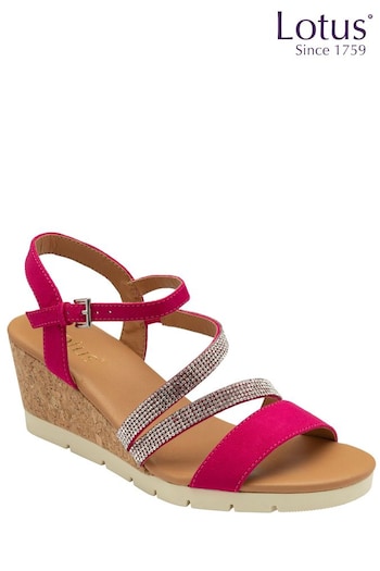 Lotus Pink Open-Toe Wedge Sandals (N23160) | £45