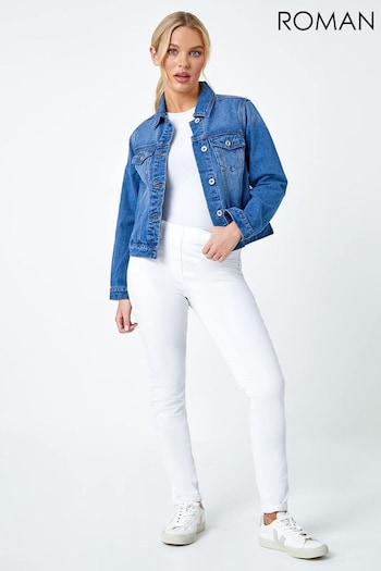 Roman Blue Chrome Petite Bleached Denim Jacket (N23186) | £44