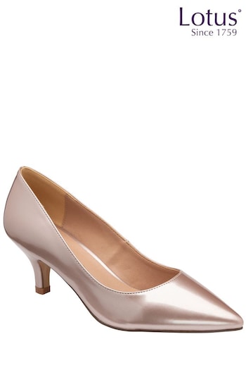 Lotus Pink Kitten-Heel Court Shoes (N23218) | £65