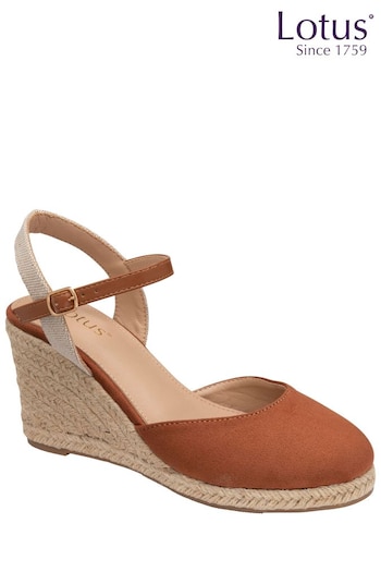 Lotus Brown Wedge Sandals (N23226) | £55