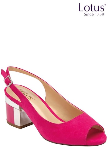 Lotus Pink Slingback Block-Heel Shoes (N23236) | £65