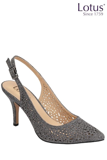 Lotus Grey Slingback Court Shoes (N23238) | £65