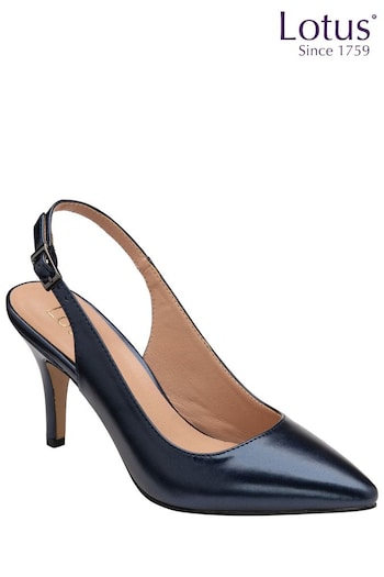 Lotus Blue Slingback Court Shoes (N23246) | £65