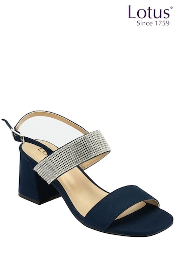 Lotus Blue Open-Toe Block-Heel Sandals (N23248) | £70