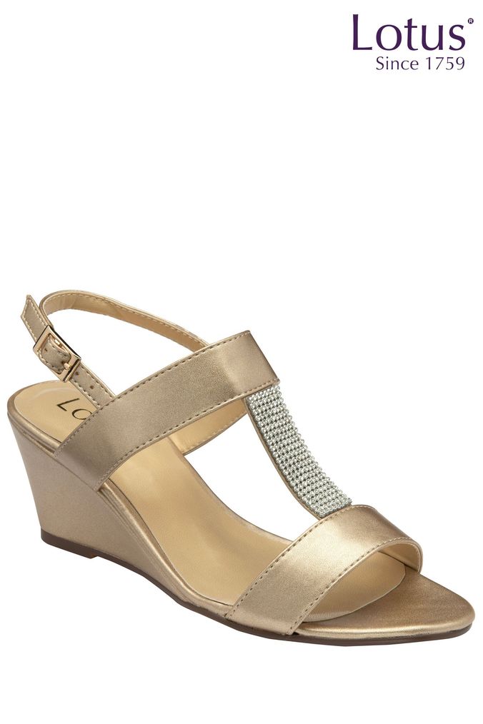 Women s Gold Wedge Sandals Gold Wedge Heels Next UK