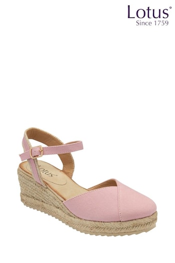 Lotus Pink Espadrille Wedge oro Sandals (N23352) | £45
