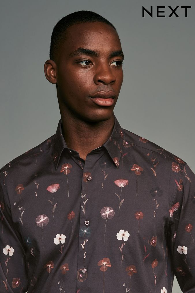 Buy Men s Red Floral Shirts Online Next UK