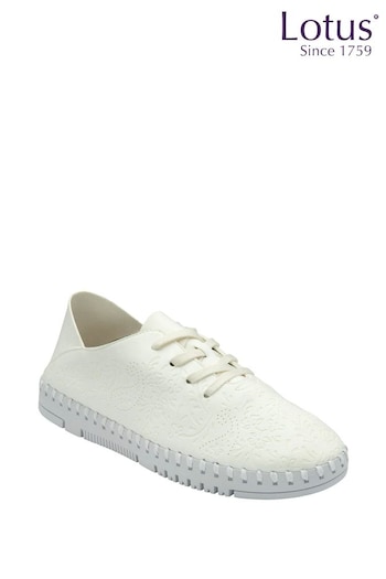 Lotus White Lace-Up Casual Shoes (N23368) | £50