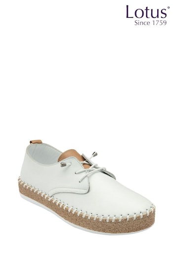 Lotus White Lace-Up Round-Toe Shoes (N23385) | £60