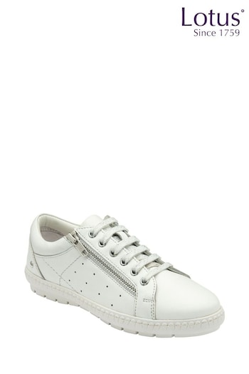 Lotus White Leather Trainers (N23389) | £60