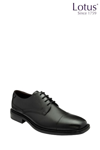 Lotus Black Leather Casual Shoes (N23403) | £60