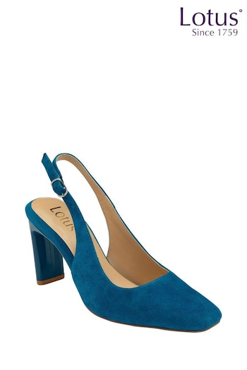 Lotus Blue Slingback Court Shoes (N23406) | £75