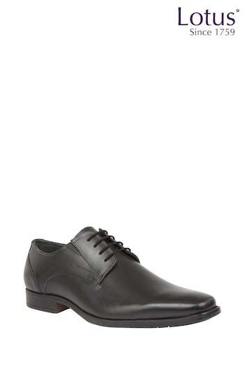 Lotus Black Leather Lace-Up Shoes (N23407) | £50