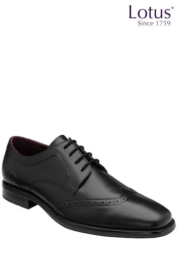 Lotus Black Leather Lace-Up Brogues (N23413) | £55